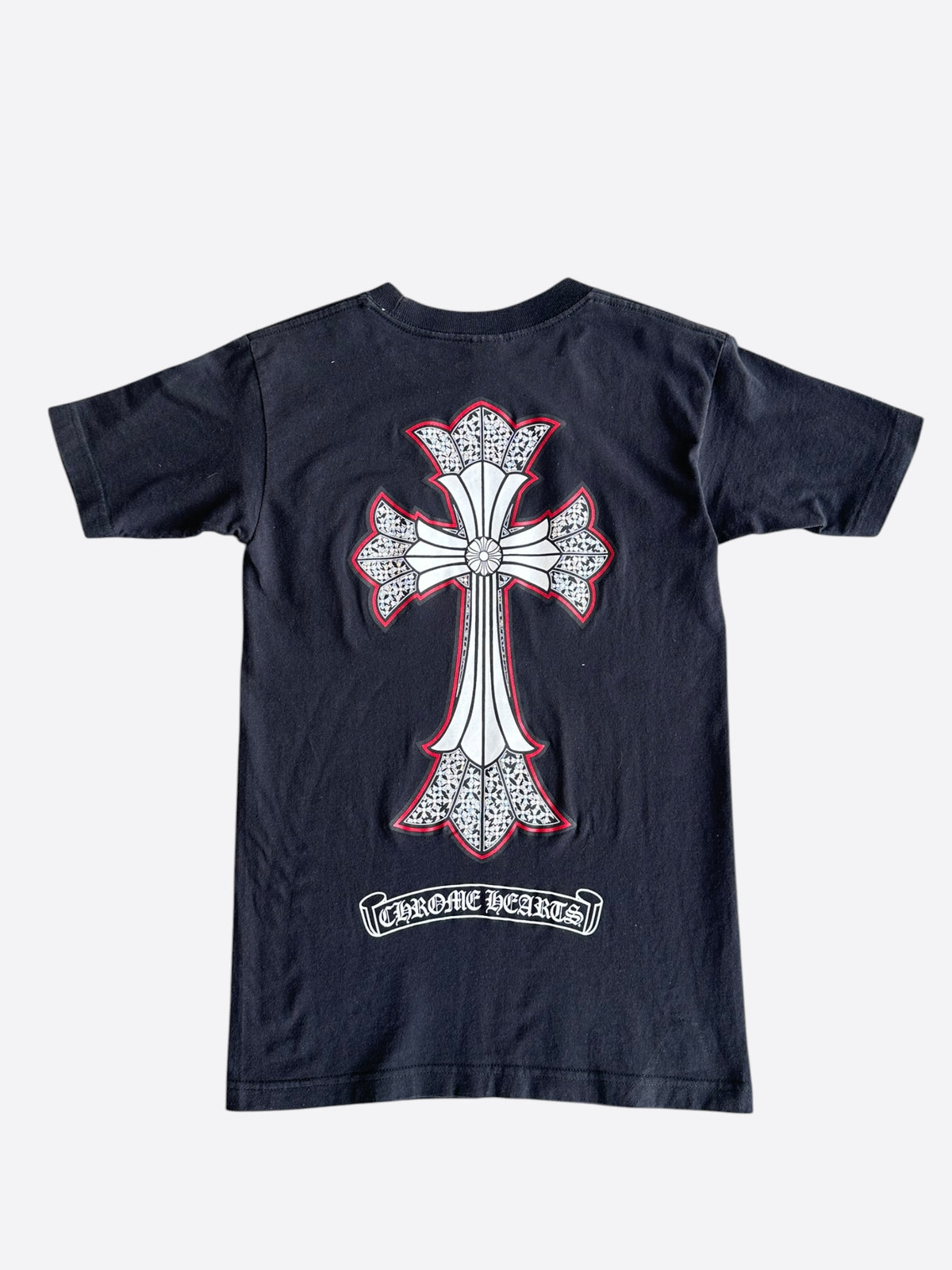Chrome Hearts Black & White Double Cross Graphic T-Shirt