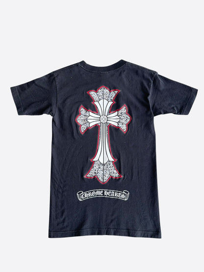 Chrome Hearts Black & White Double Cross Graphic T-Shirt