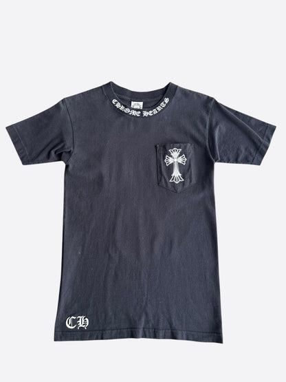 Chrome Hearts Black & White Double Cross Graphic T-Shirt