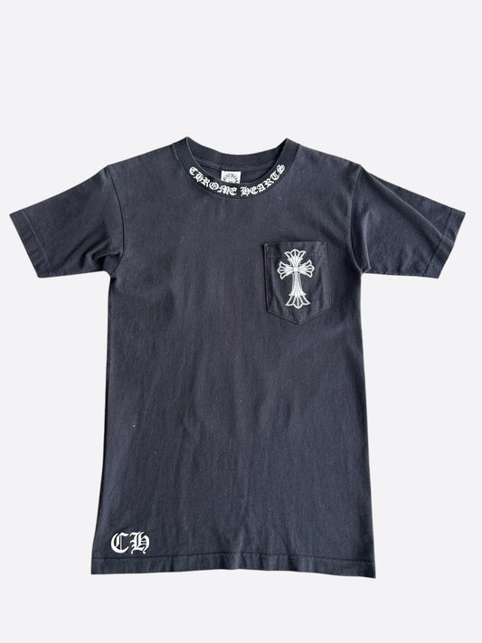 Chrome Hearts Black & White Double Cross Graphic T-Shirt