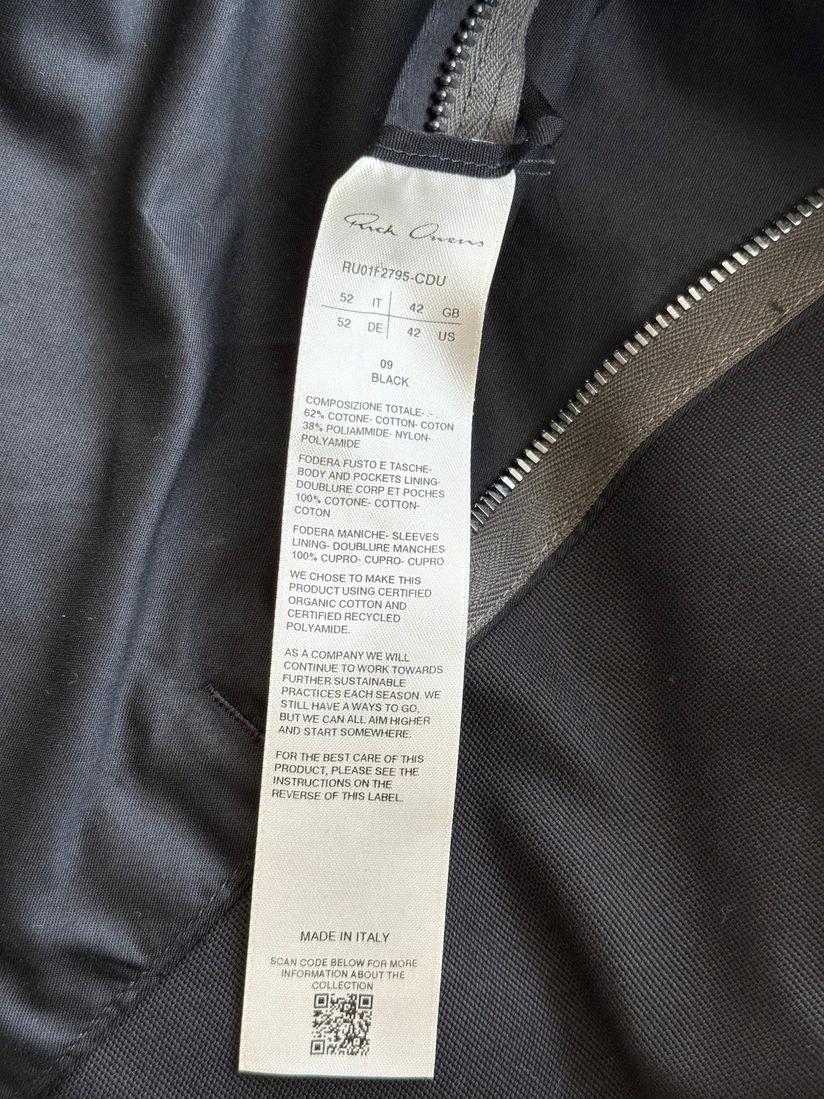 Rick Owens Black Heizer Mac Jacket