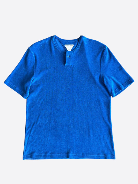 Bottega Blue Towel Henley T-Shirt