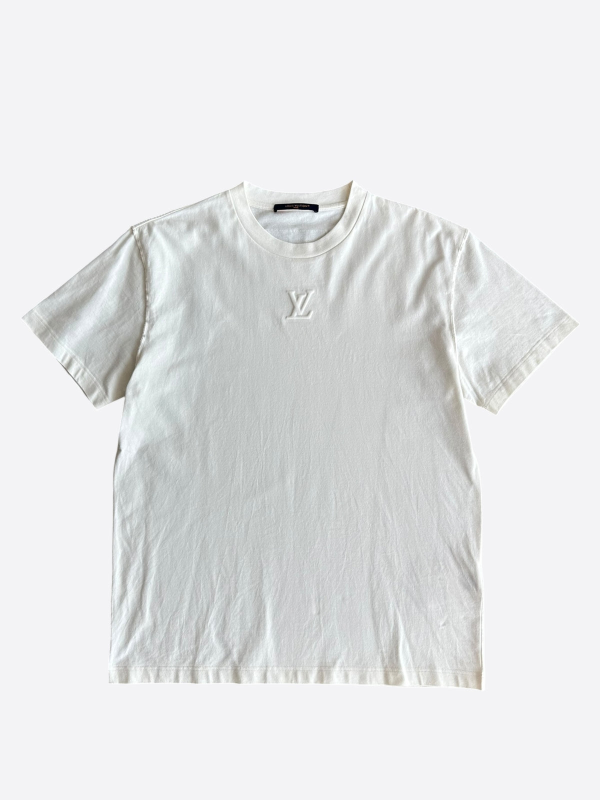 Louis Vuitton White Embossed Logo T-Shirt