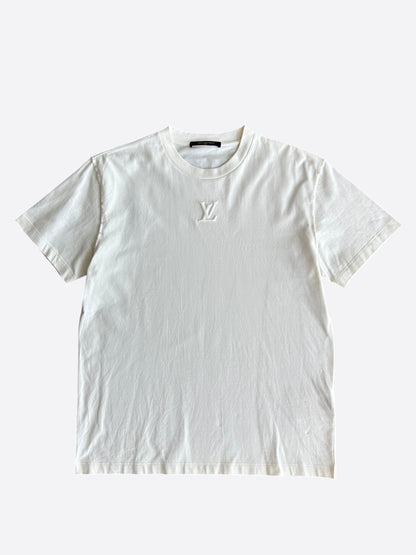 Louis Vuitton White Embossed Logo T-Shirt