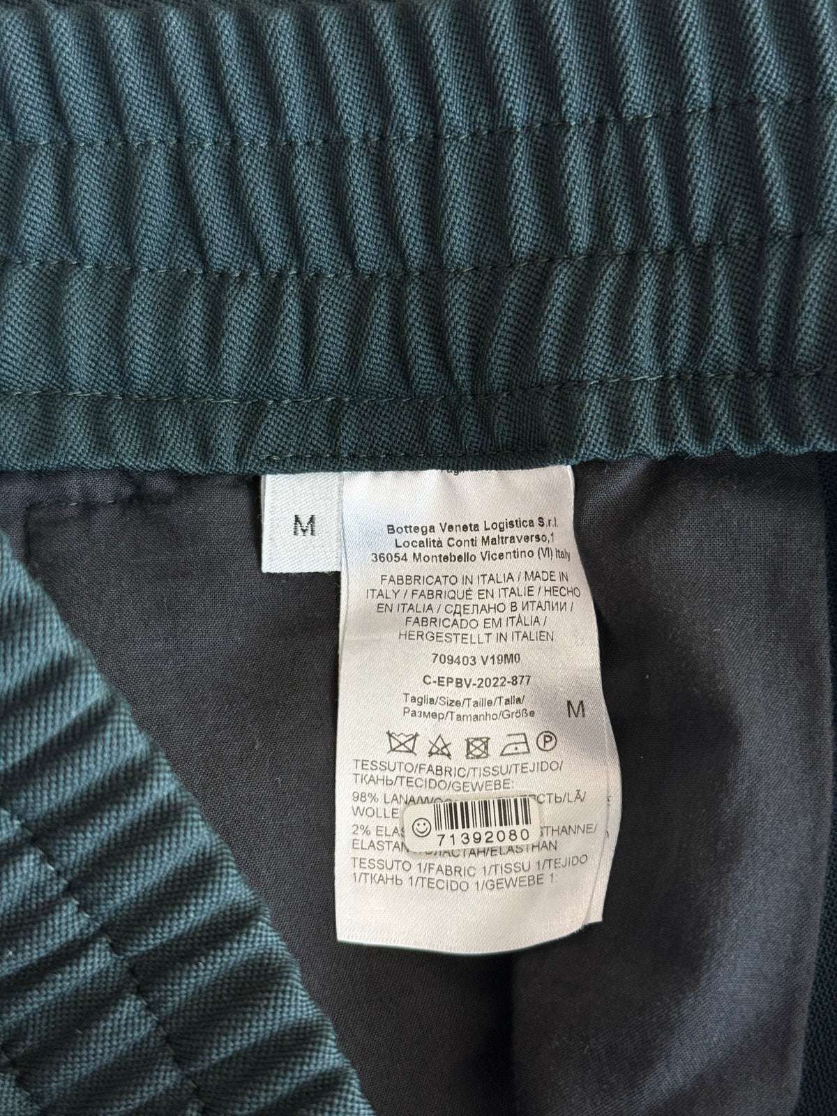Bottega Veneta Green & White Striped Pleated Pants