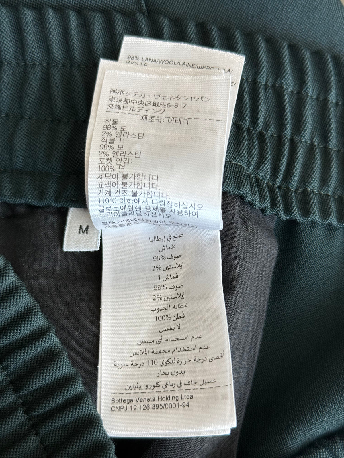 Bottega Veneta Green & White Striped Pleated Pants