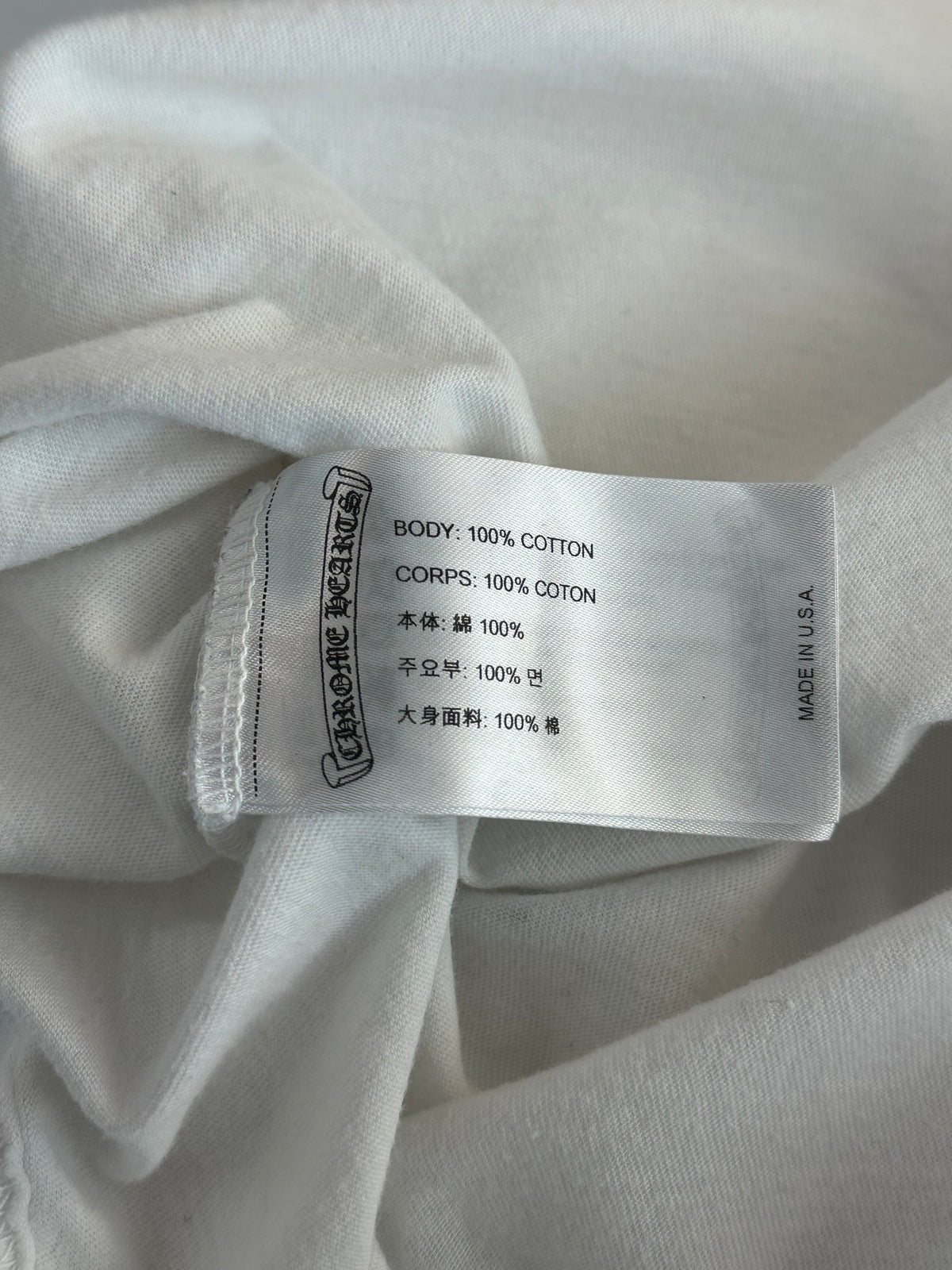 Chrome Hearts White & Blue Triple Cross Logo T-Shirt