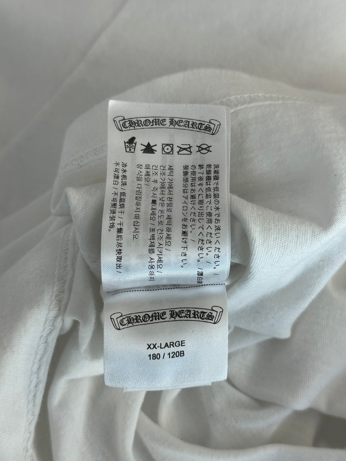 Chrome Hearts White & Blue Triple Cross Logo T-Shirt