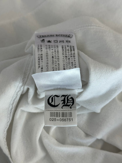 Chrome Hearts White & Blue Triple Cross Logo T-Shirt