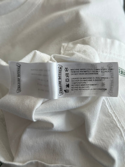 Chrome Hearts White & Green Cemetery Cross Logo T-Shirt