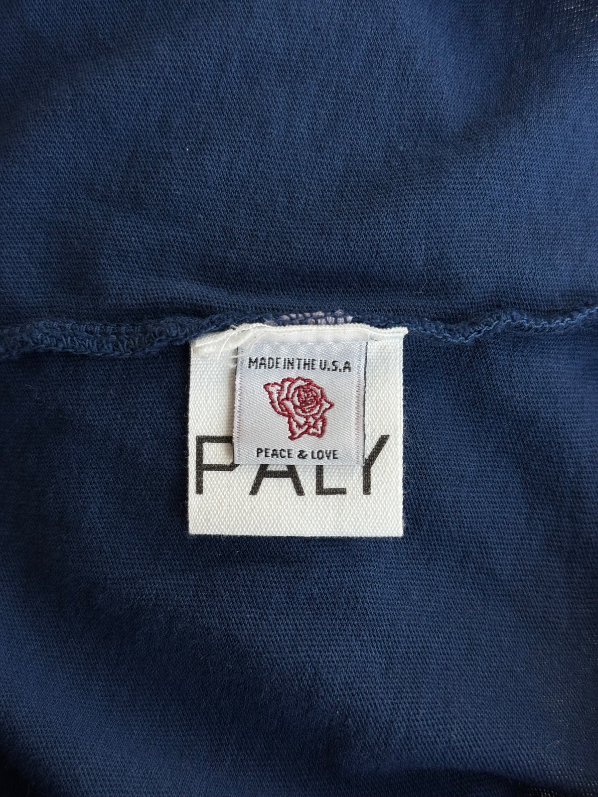Paly Vintage Faded Blue & Orange Logo Distressed T-Shirt