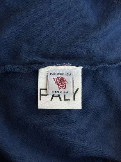 Paly Vintage Faded Blue & Orange Logo Distressed T-Shirt