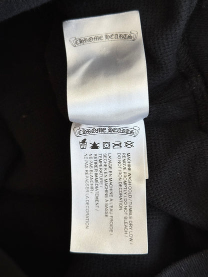 Chrome Hearts Black & White Script Logo Thermal Zip Up Hoodie