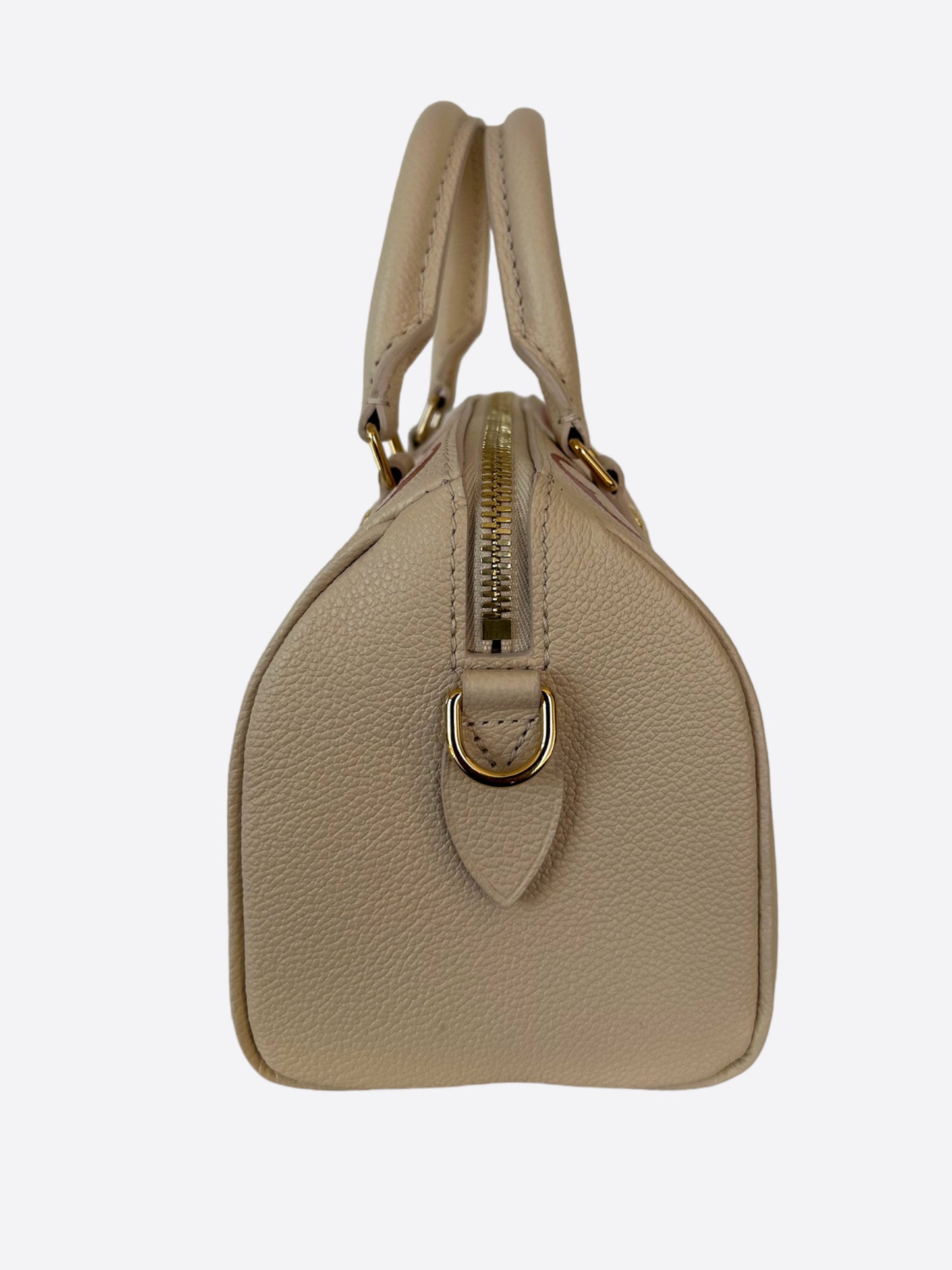 Louis Vuitton Beige & Rose Monogram Empreinte Speedy 20