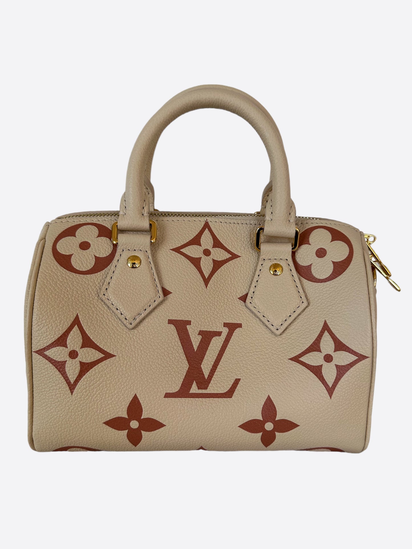 Louis Vuitton Beige & Rose Monogram Empreinte Speedy 20