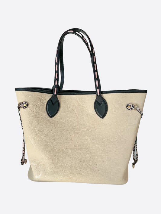 Louis Vuitton Cream Wild At Heart Monogram Neverfull MM