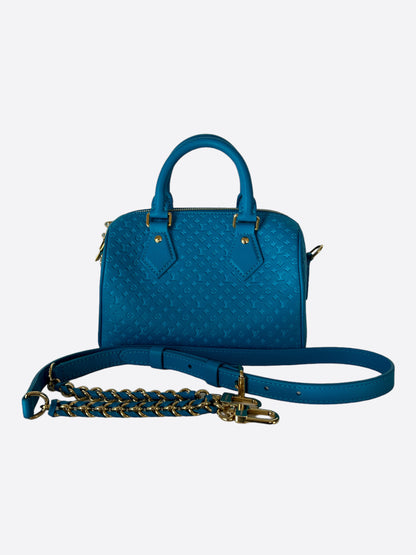 Louis Vuitton Blue Mini Monogram Leather Speedy 20