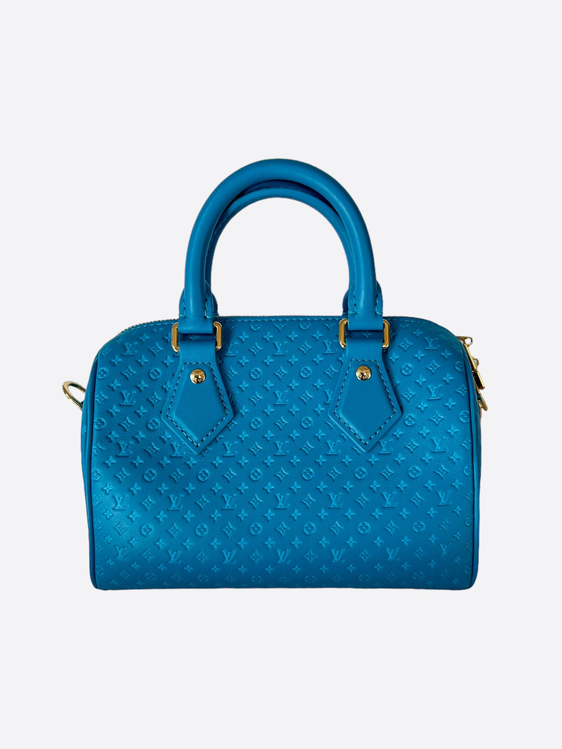 Louis Vuitton Blue Mini Monogram Leather Speedy 20 – Savonches