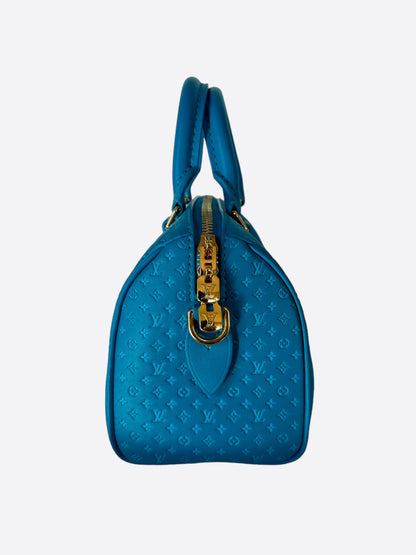 Louis Vuitton Blue Mini Monogram Leather Speedy 20