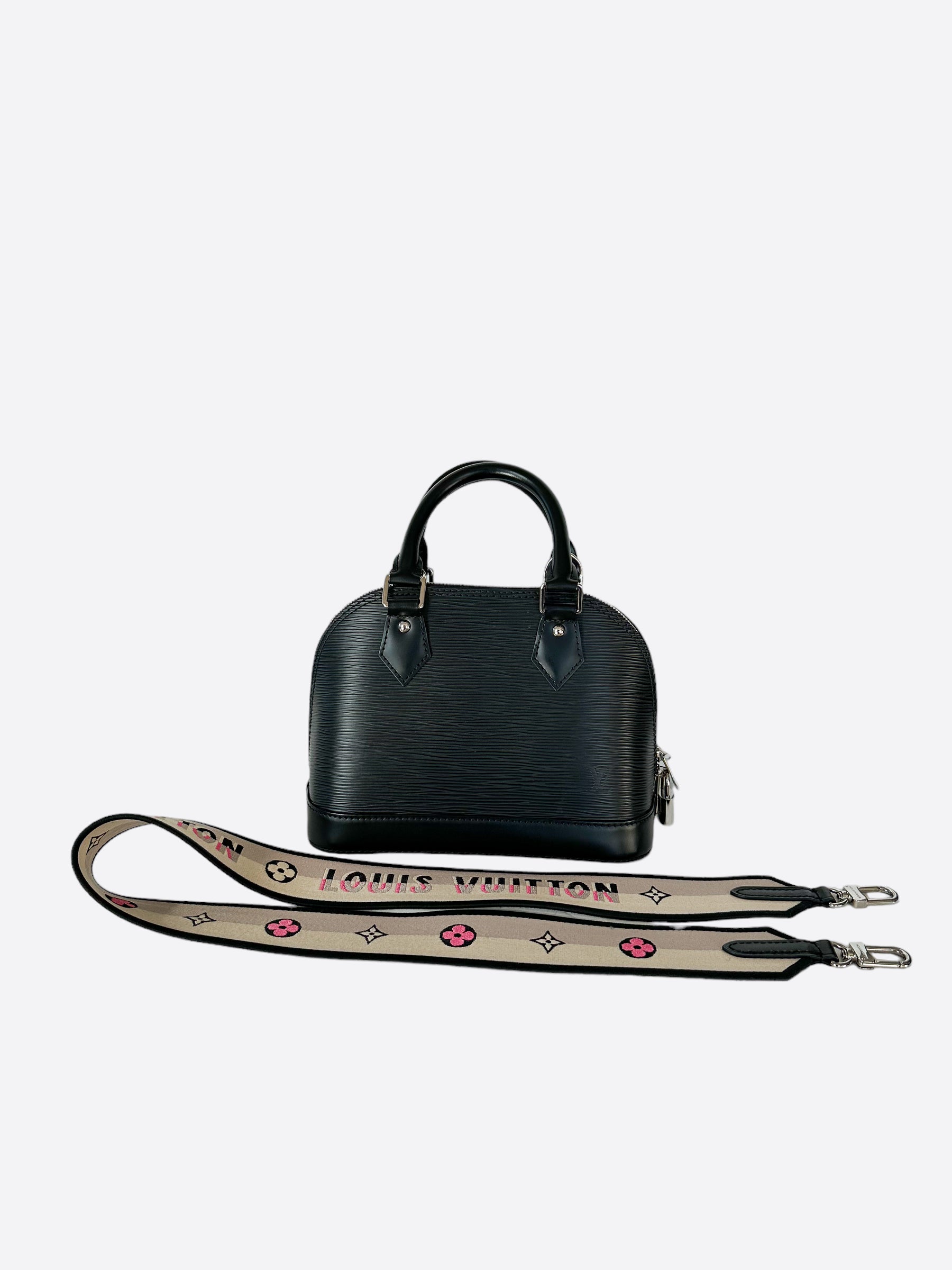 Louis Vuitton Louis Vuitton Alma Black Epi Leather Hand Bag +Strap