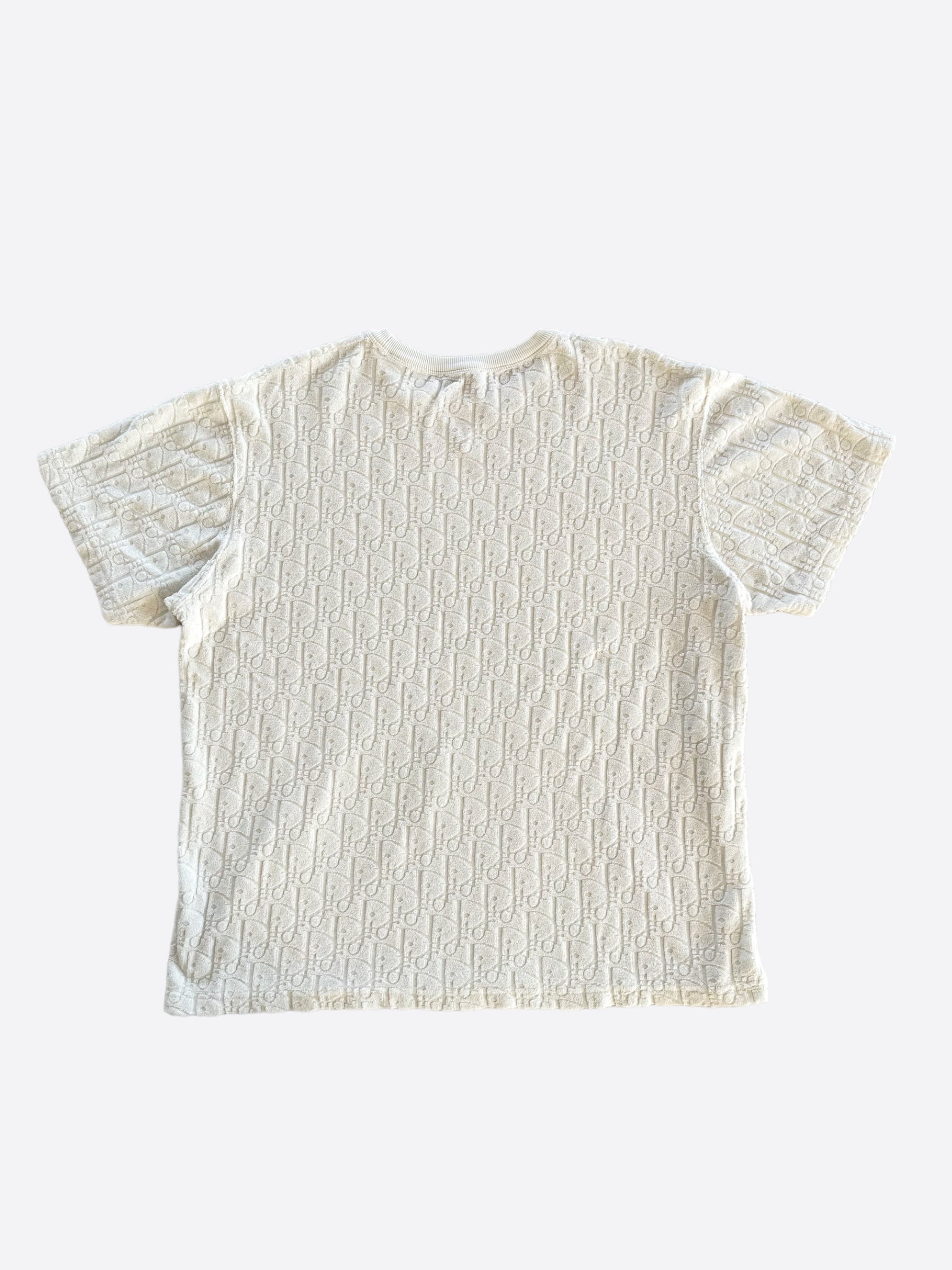 Dior White Oblique Towel Polo Shirt