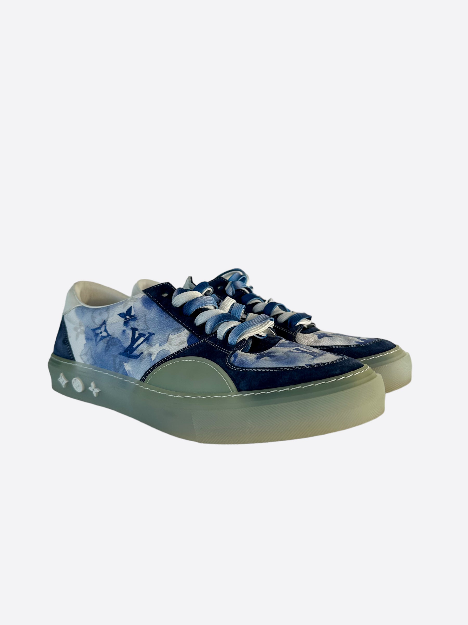 Pre-owned Louis Vuitton Ollie Leather Low Trainers In Green