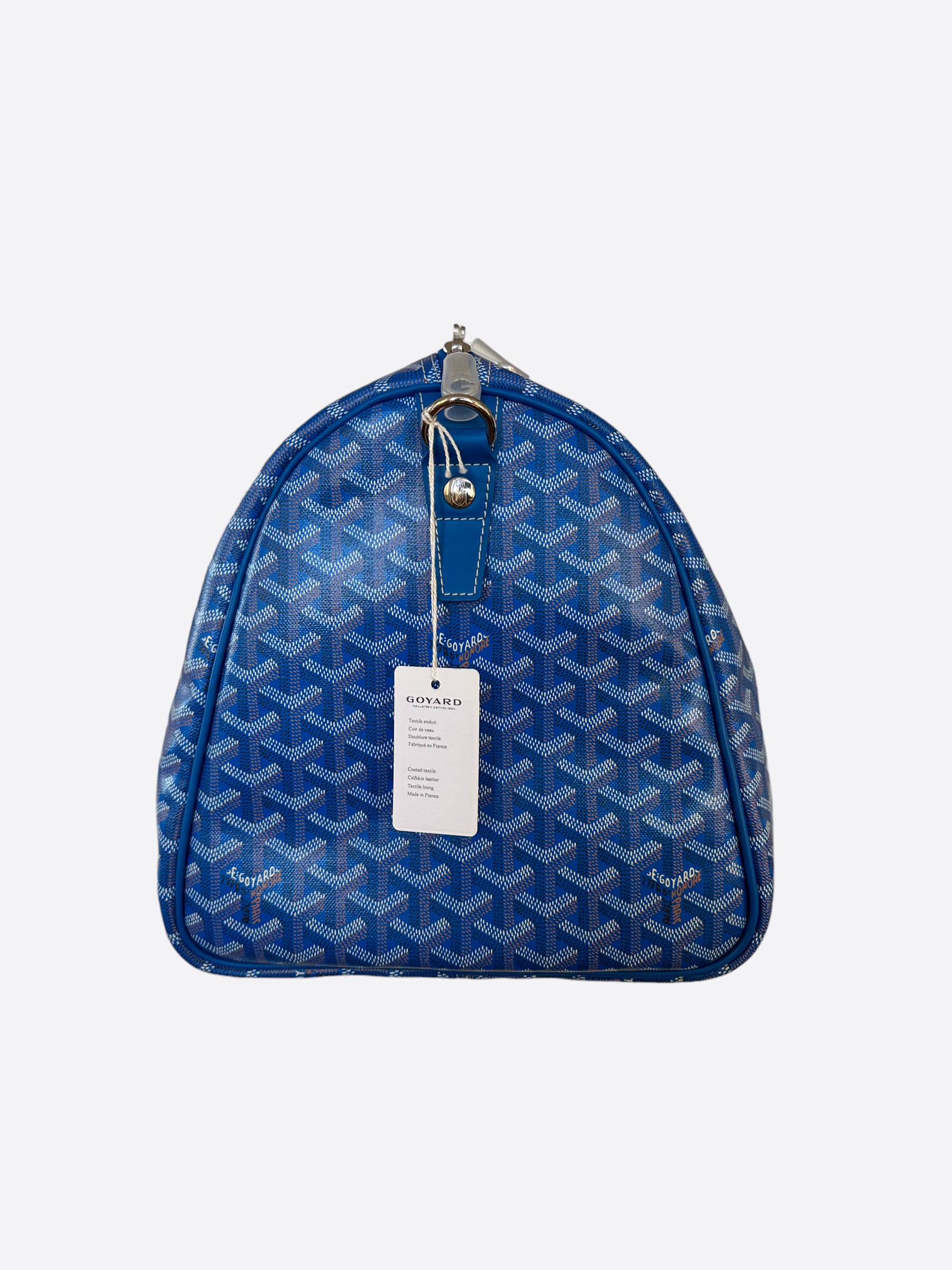 Goyard Blue Goyardine Boston 50 Duffle Bag