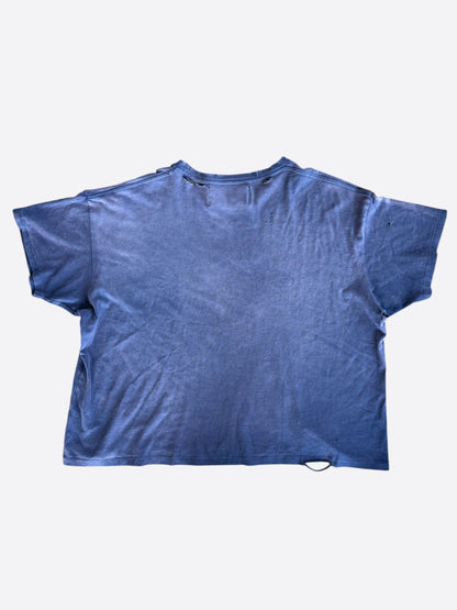 Paly Vintage Faded Blue & Orange Logo Distressed T-Shirt