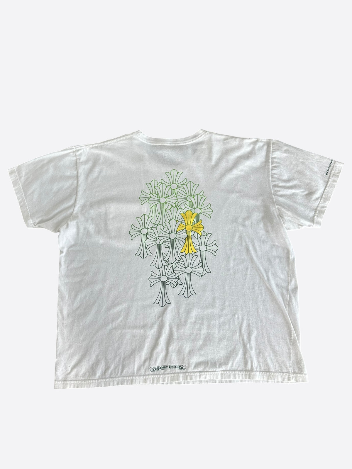 Chrome Hearts White & Green Cemetery Cross Logo T-Shirt