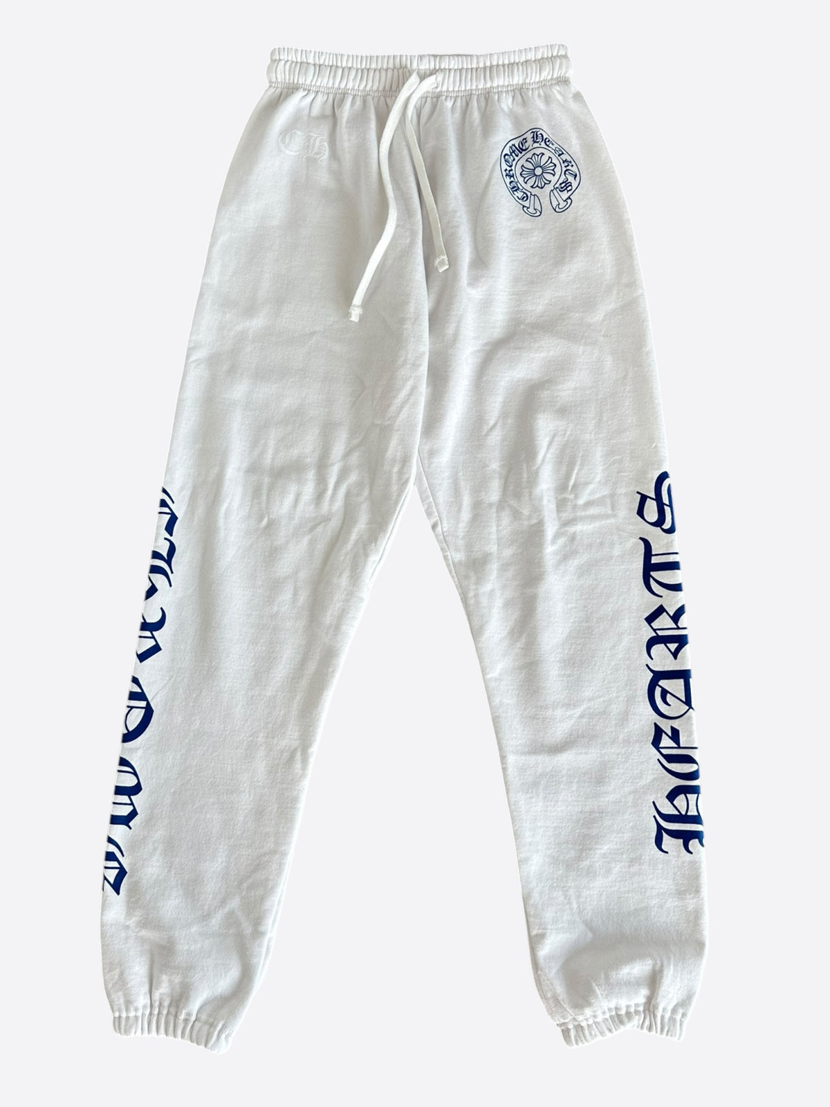 Chrome Hearts White & Blue Horseshoe Logo Sweatpants