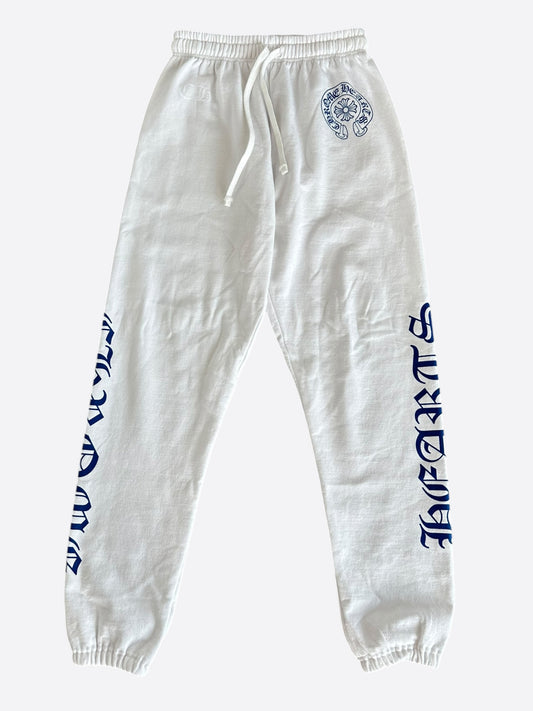 Chrome Hearts White & Blue Horseshoe Logo Sweatpants