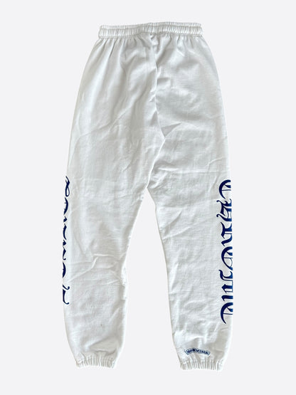 Chrome Hearts White & Blue Horseshoe Logo Sweatpants