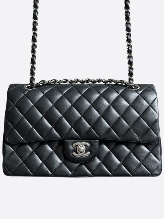 Chanel Black Lambskin Quilted Medium Flap Bag