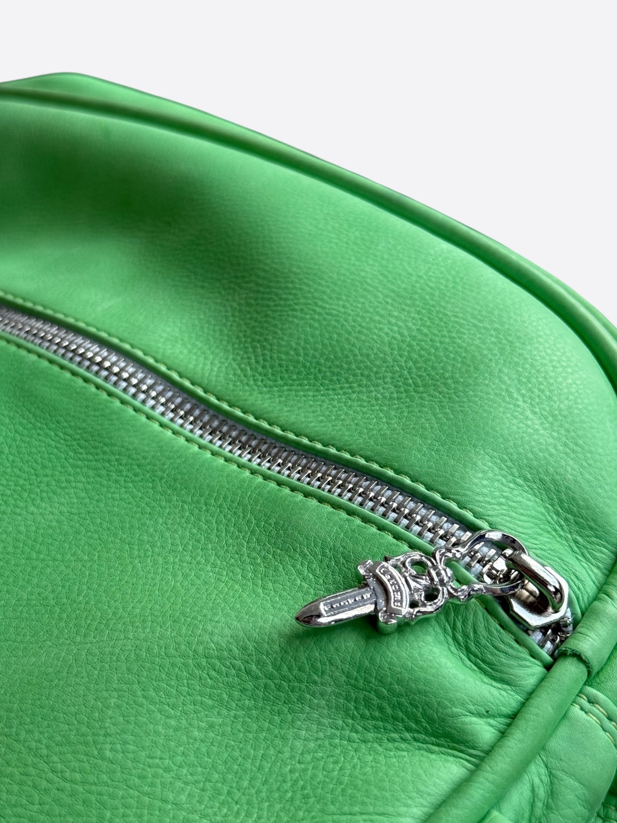 Chrome Hearts Green Leather Plus Cross Patch Bag