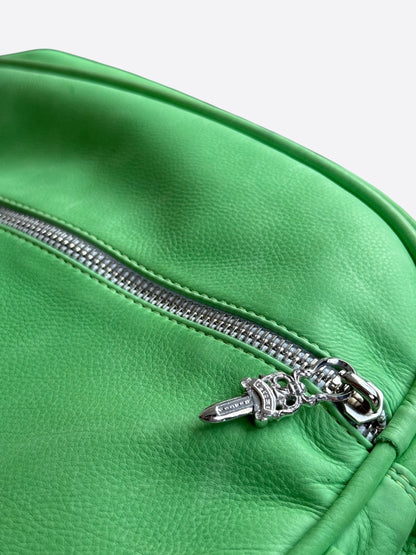 Chrome Hearts Green Leather Plus Cross Patch Bag
