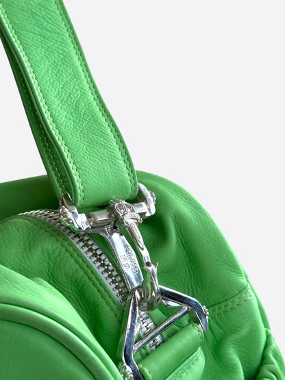 Chrome Hearts Green Leather Plus Cross Patch Bag