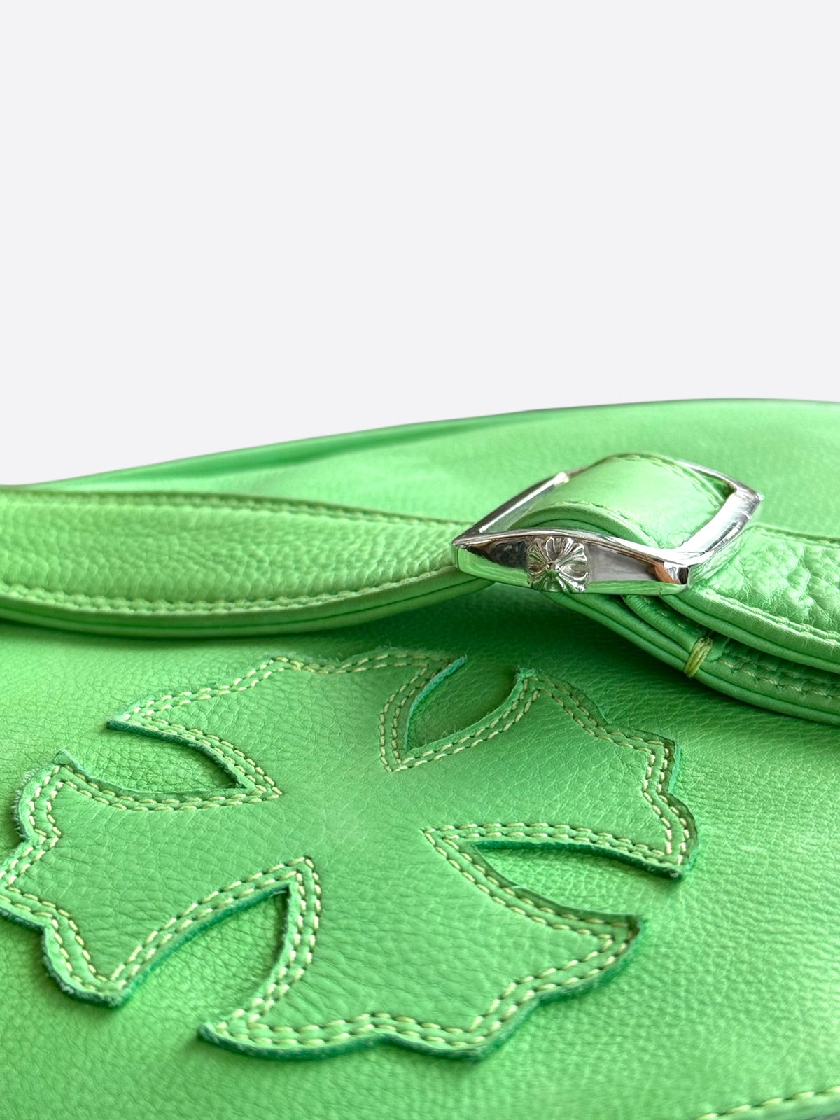 Chrome Hearts Green Leather Plus Cross Patch Bag
