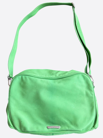 Chrome Hearts Green Leather Plus Cross Patch Bag