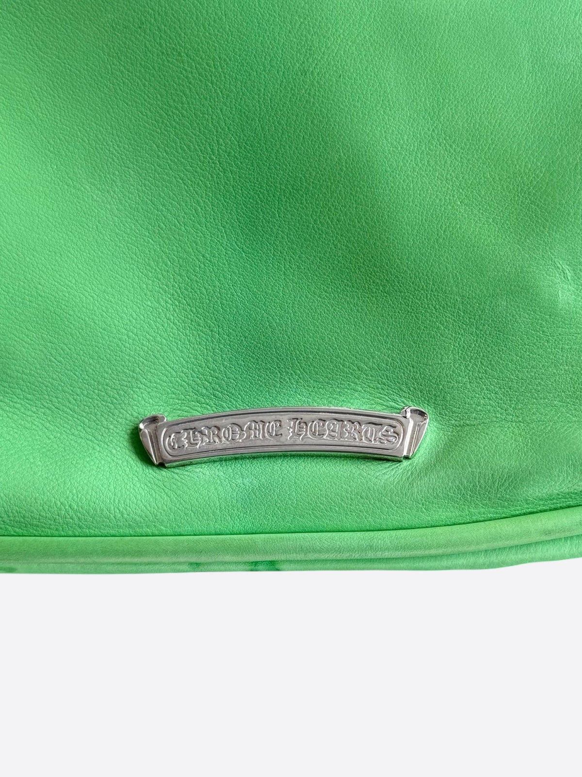 Chrome Hearts Green Leather Plus Cross Patch Bag