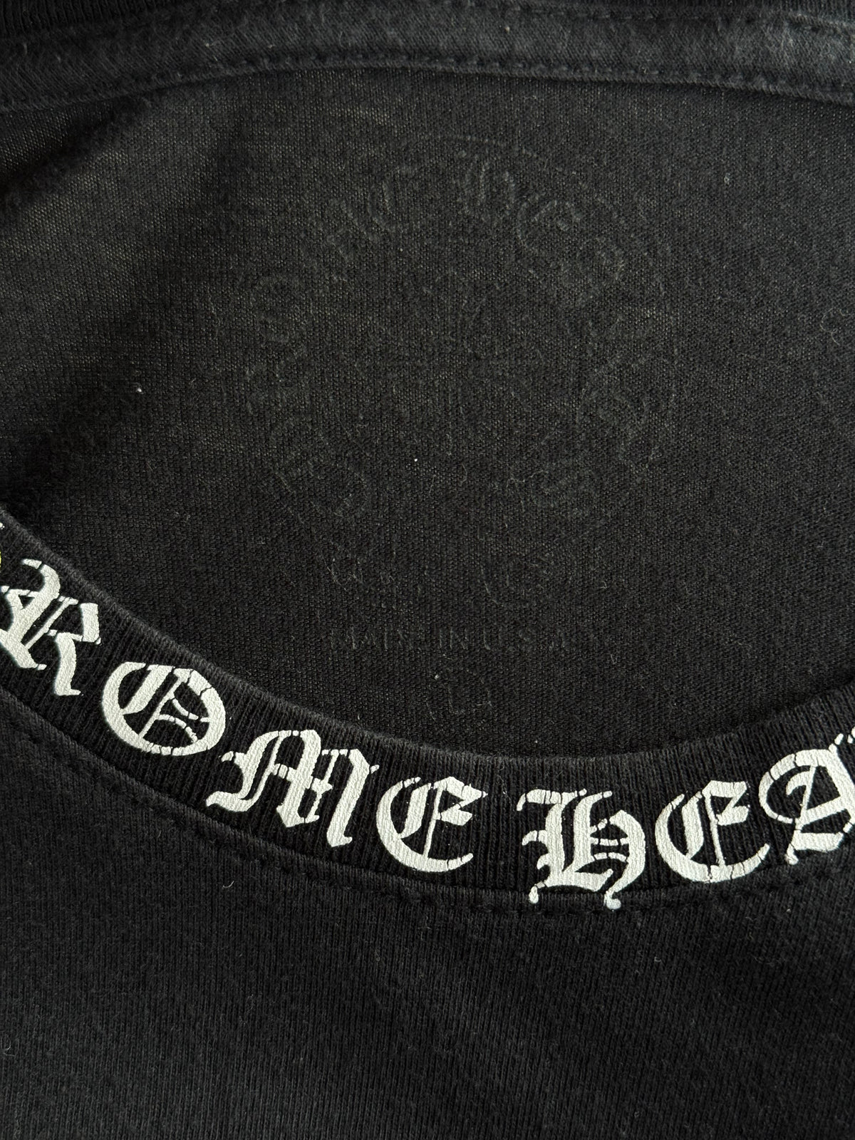 Chrome Hearts Black & White Neck Logo Longsleeve T-Shirt