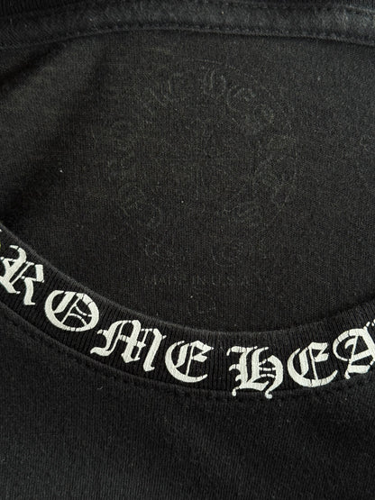 Chrome Hearts Black & White Neck Logo Longsleeve T-Shirt