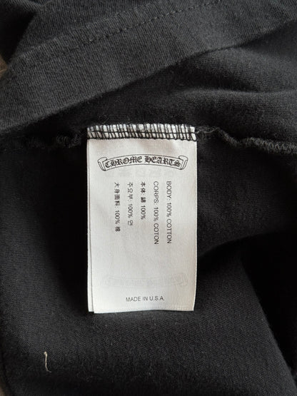 Chrome Hearts Black & White Neck Logo Longsleeve T-Shirt