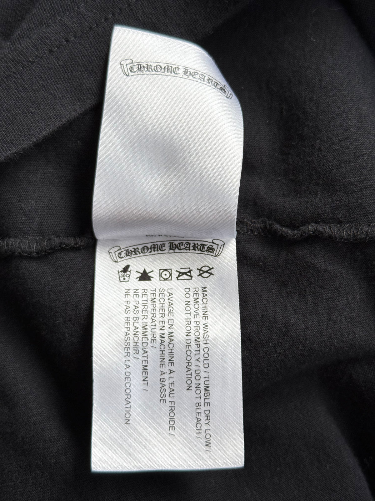 Chrome Hearts Black & White Neck Logo Longsleeve T-Shirt
