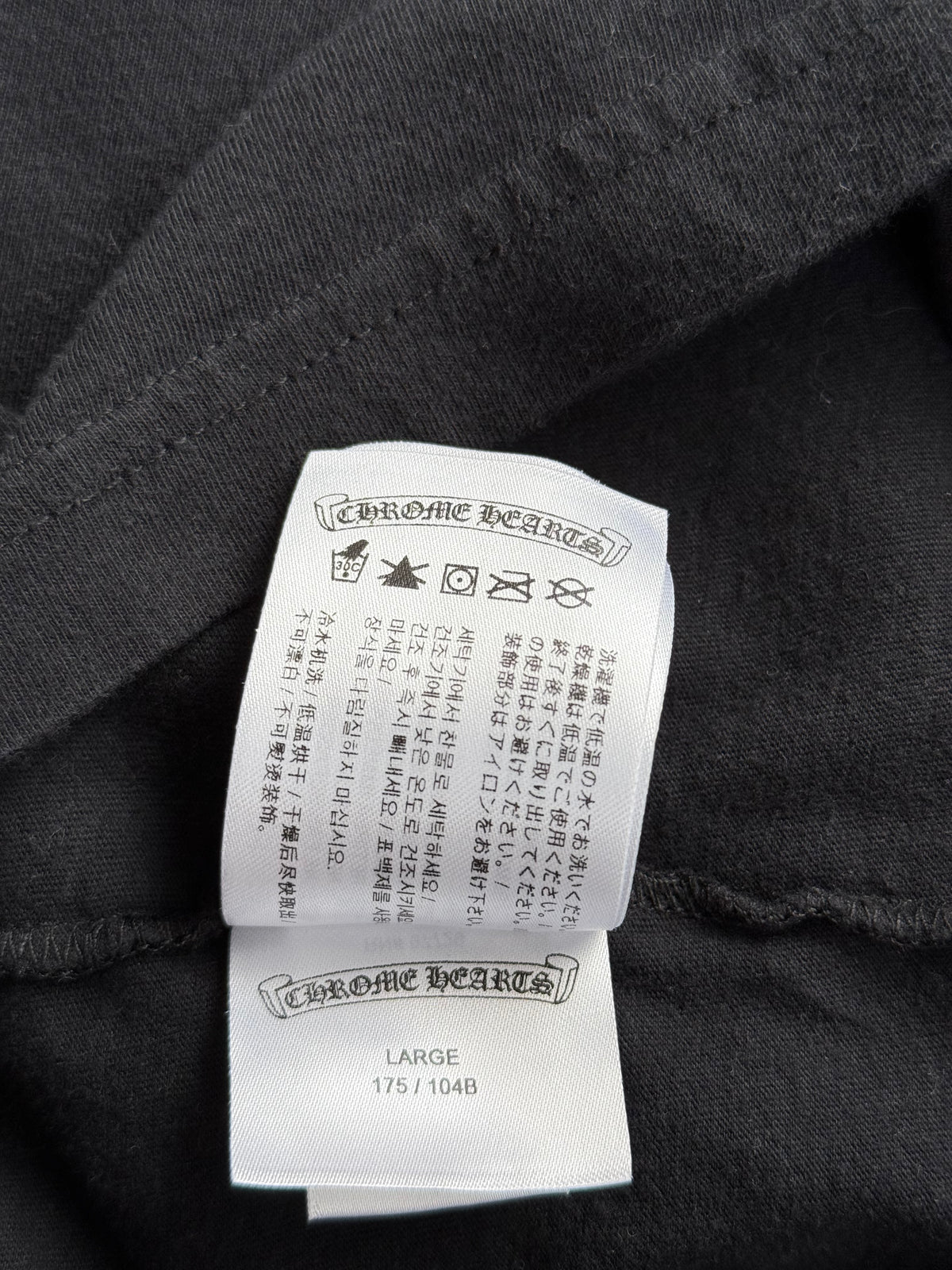 Chrome Hearts Black & White Neck Logo Longsleeve T-Shirt