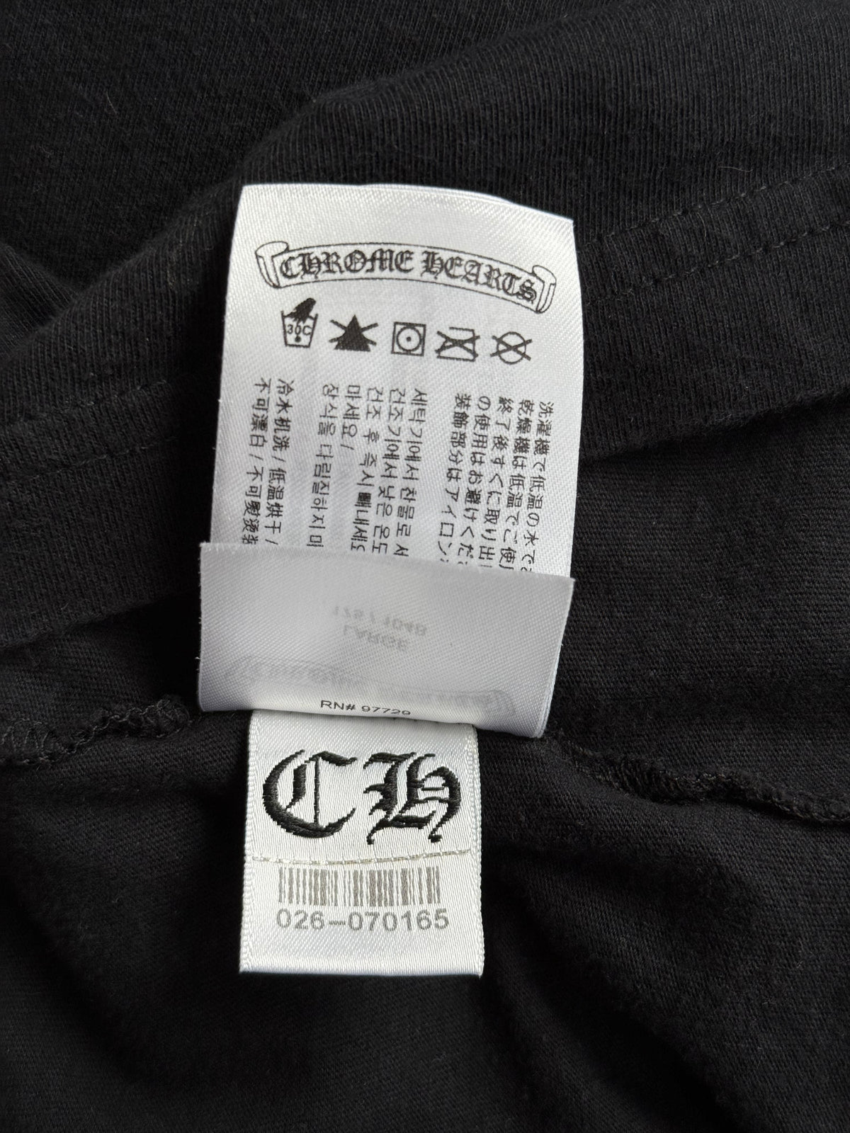 Chrome Hearts Black & White Neck Logo Longsleeve T-Shirt