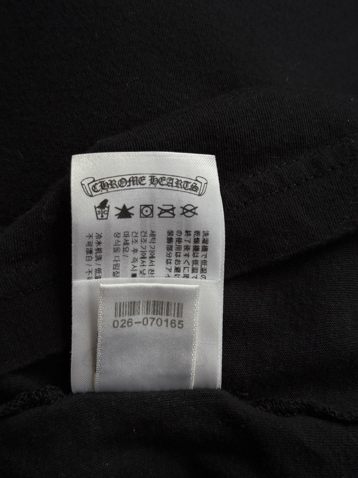 Chrome Hearts Black & White Neck Logo Longsleeve T-Shirt