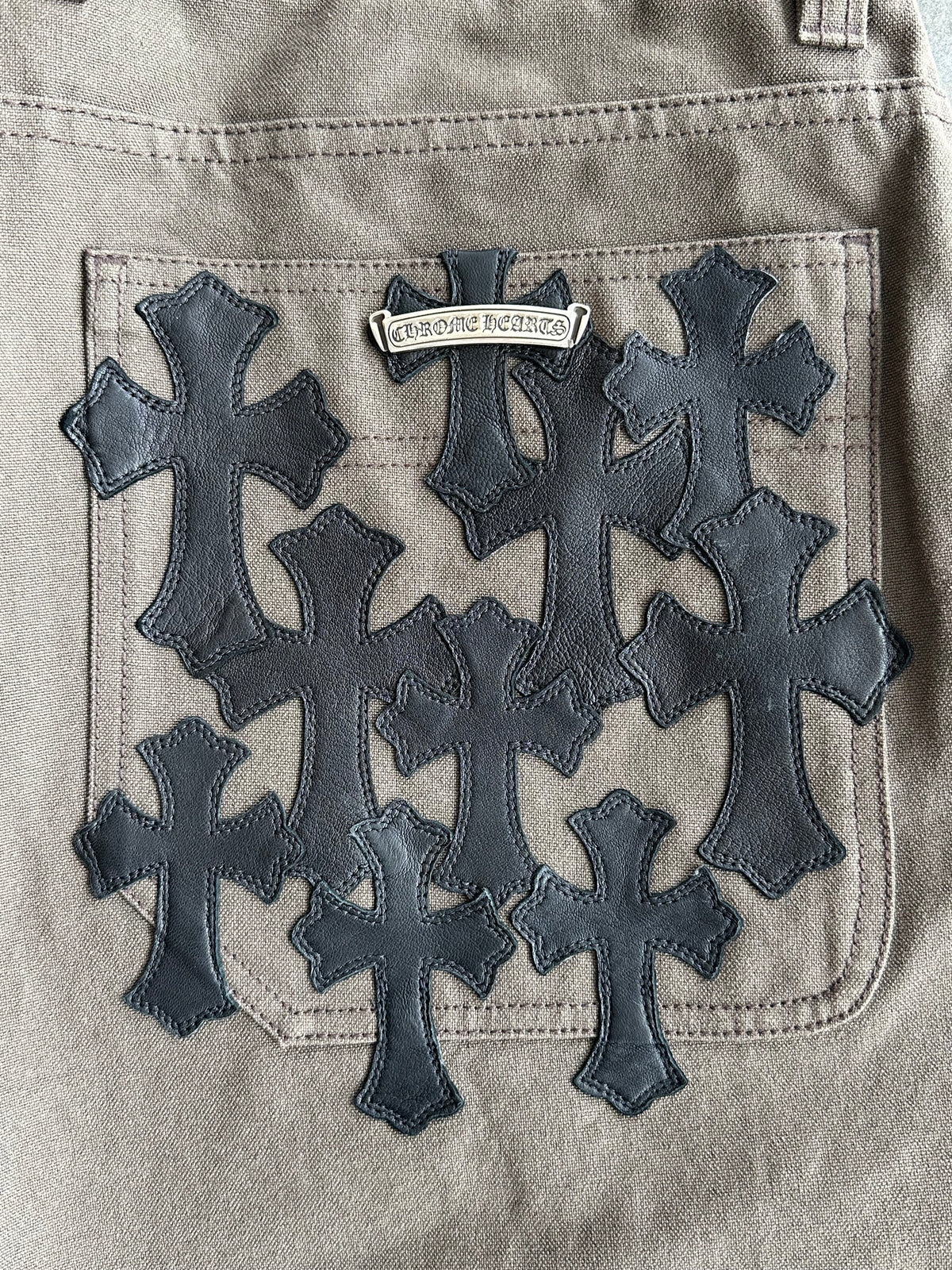 Chrome Hearts Brown & Black Cross Patch Carpenter Pants