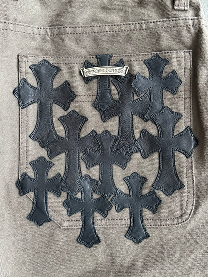 Chrome Hearts Brown & Black Cross Patch Carpenter Pants