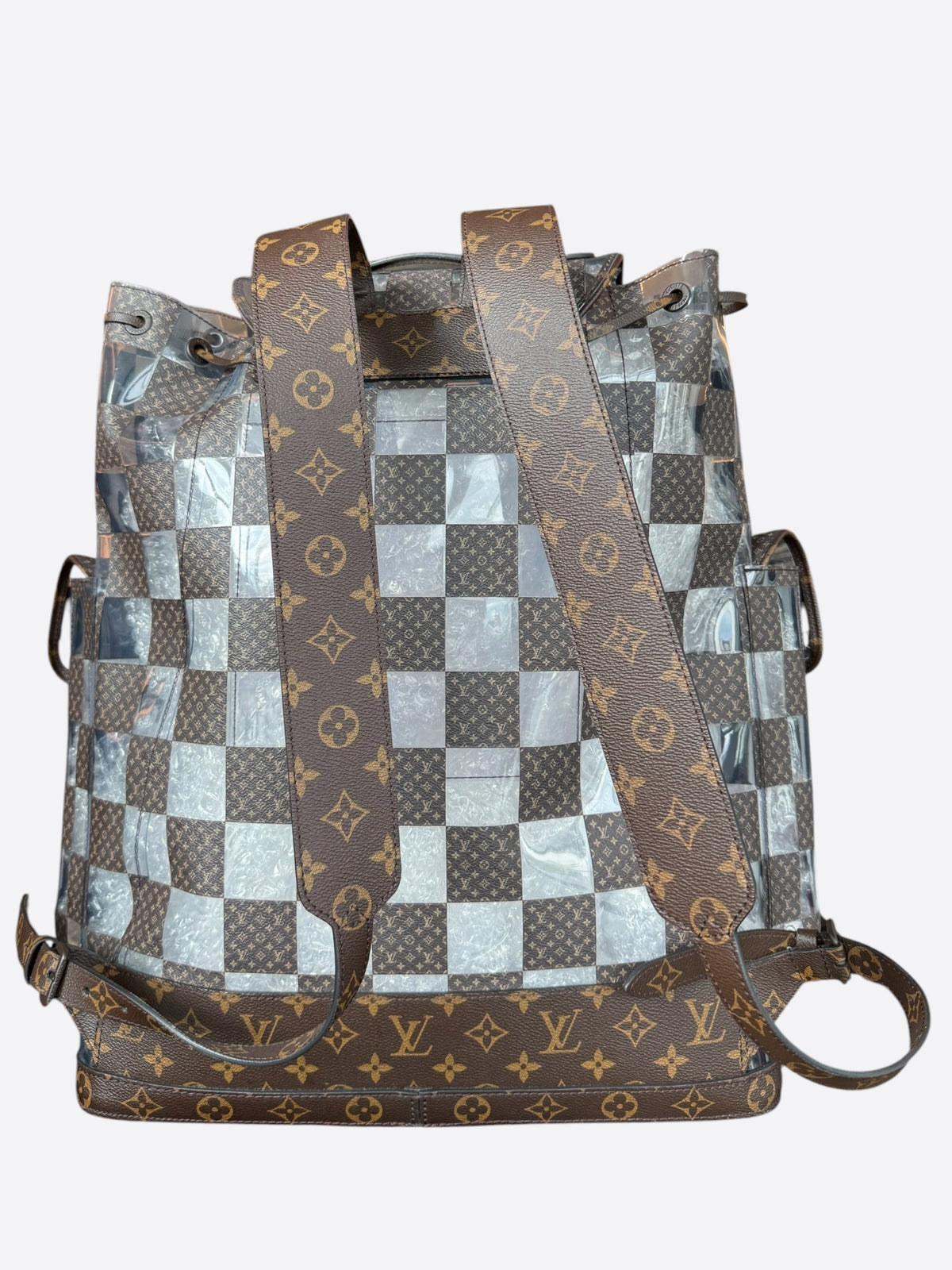 Louis Vuitton Transparent Brown Chess Monogram Christopher Backpack