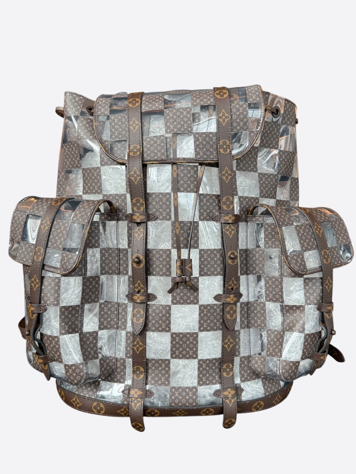 Louis Vuitton Transparent Brown Chess Monogram Christopher Backpack